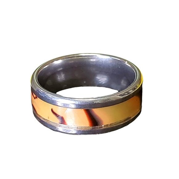 Enamal Stainless Steel Ring #42 size 9 - Picture 1 of 4